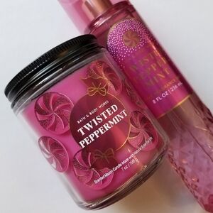 ❗Bath & Body Works Twisted Peppermint Candle and Spray Bundle❗